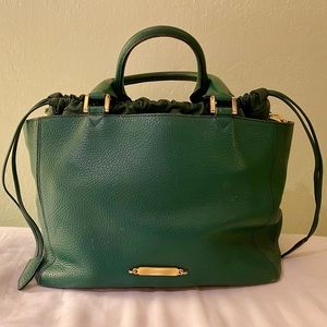 Green leather Burberry handbag